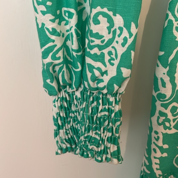 NWT Zara linen dress with the prettiest green/white pattern print - Picture 3 of 4